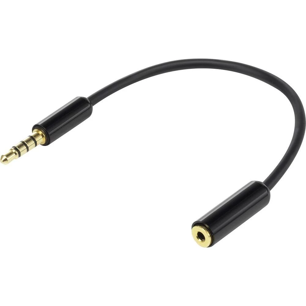 Jack audio adapter [1x jack utikač 3.5 mm - 1x jack utikač ženski 2.5 mm] SpeaKa Professional crna slika