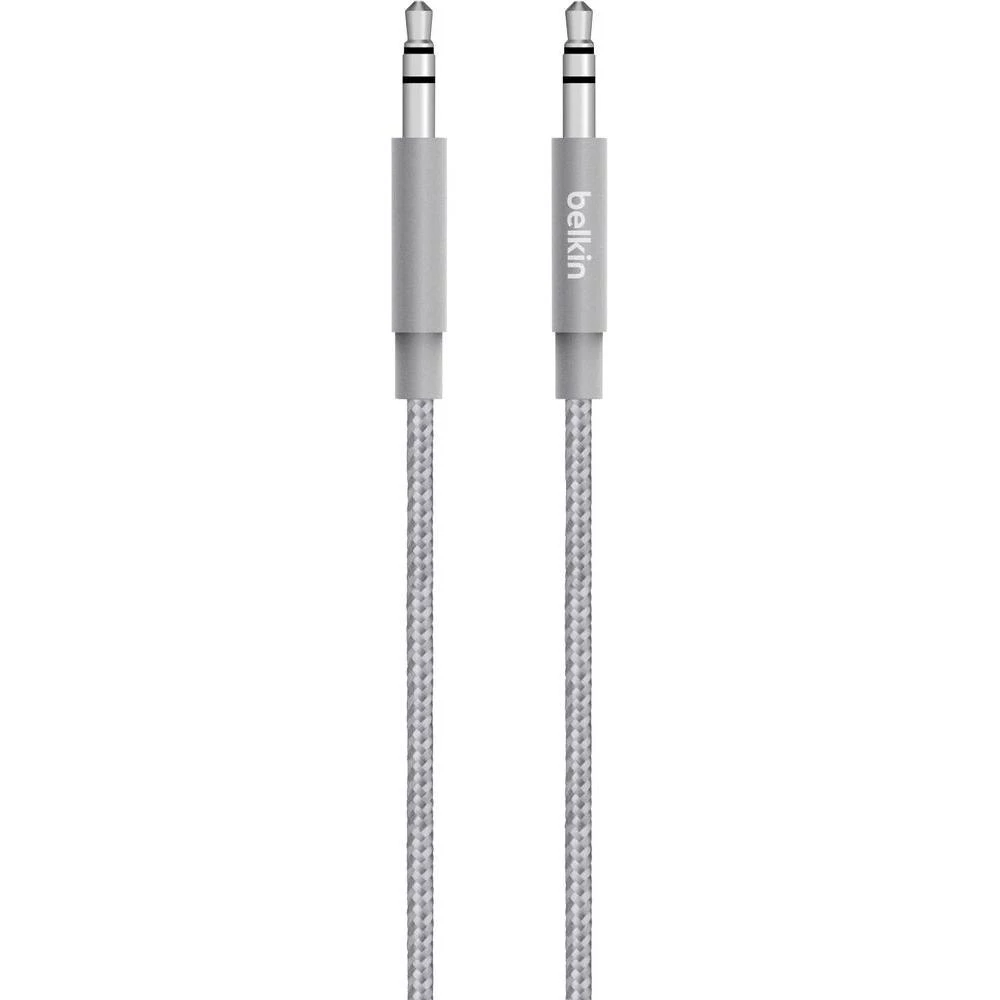 Jack audio priključni kabel [1x jack utikač 3.5 mm - 1x jack utikač 3.5 mm] Belkin 1.20 m, siva, oplašten slika
