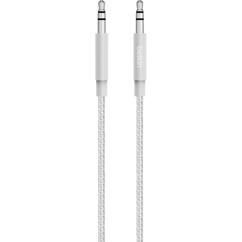 Jack audio priključni kabel [1x jack utikač 3.5 mm - 1x jack utikač 3.5 mm] Belkin 1.20 m, srebrna, oplašten slika