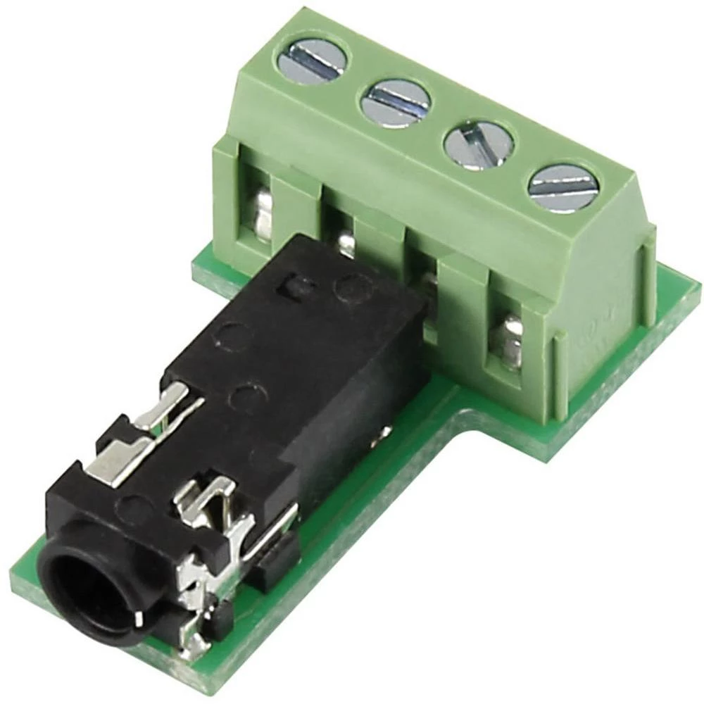 Jack konektor PJ3.5-4TB-1 Conrad 3.5 mm, ženski konektor, vodoravna ugradnja, broj polova: 4 Stereo crna, 1 komad slika