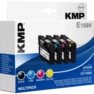 Kompatibilna patrona za pisače, kombinovano pakovanje KMP E158V zamjenjuje Epson T1801T1802T1803T1804 crna, cijan, magenta, žuta slika