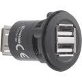 Ugradbena dvostruka USB utičnica USB-07-BK Conrad 2 x USB utičnica tip A na 2 x USB utičnica tip A sadržaj: 1 komad slika