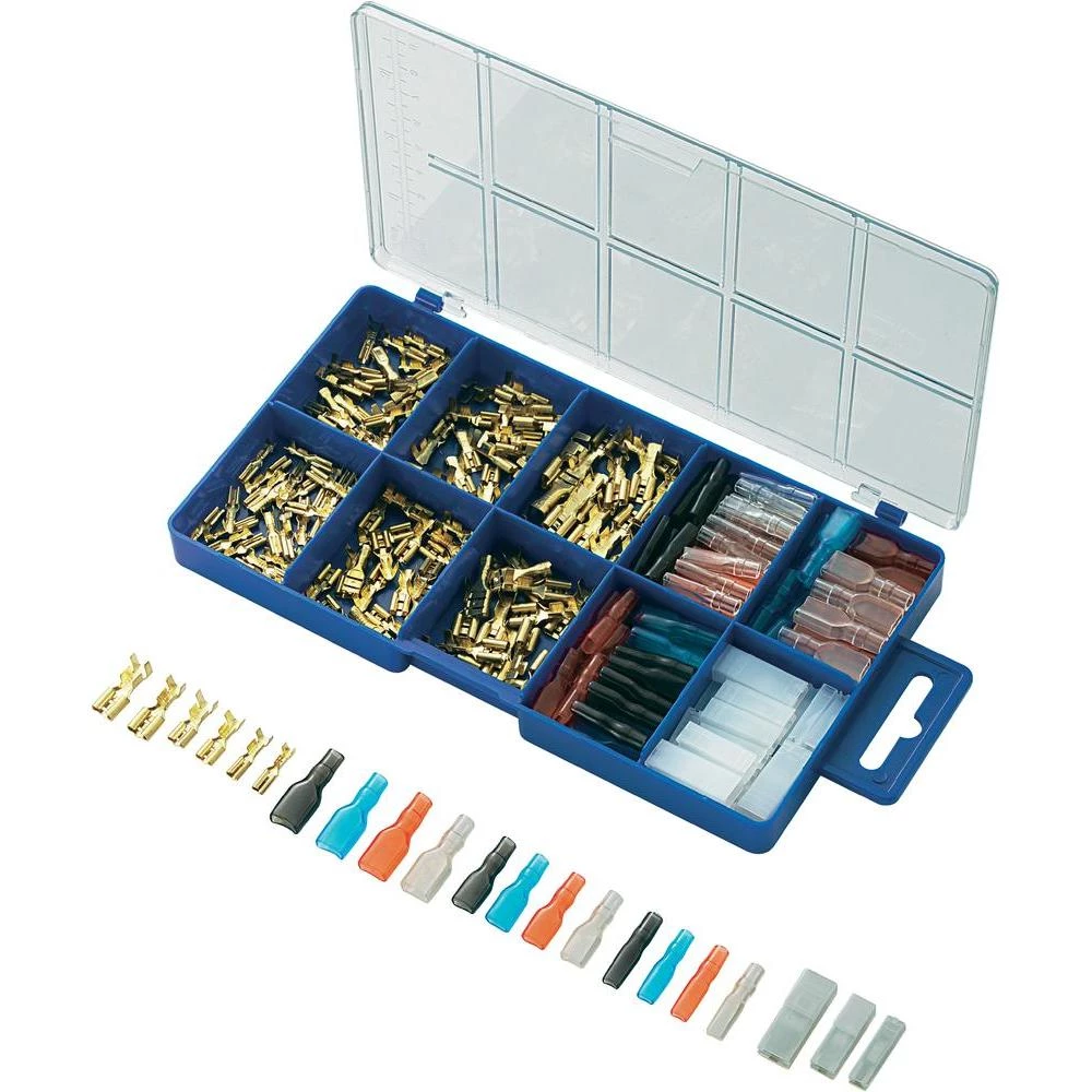 Set plosnatih konektora 93014C287 Conrad presjek: 0.14 mm - 2.5 mm prozirna, crn slika