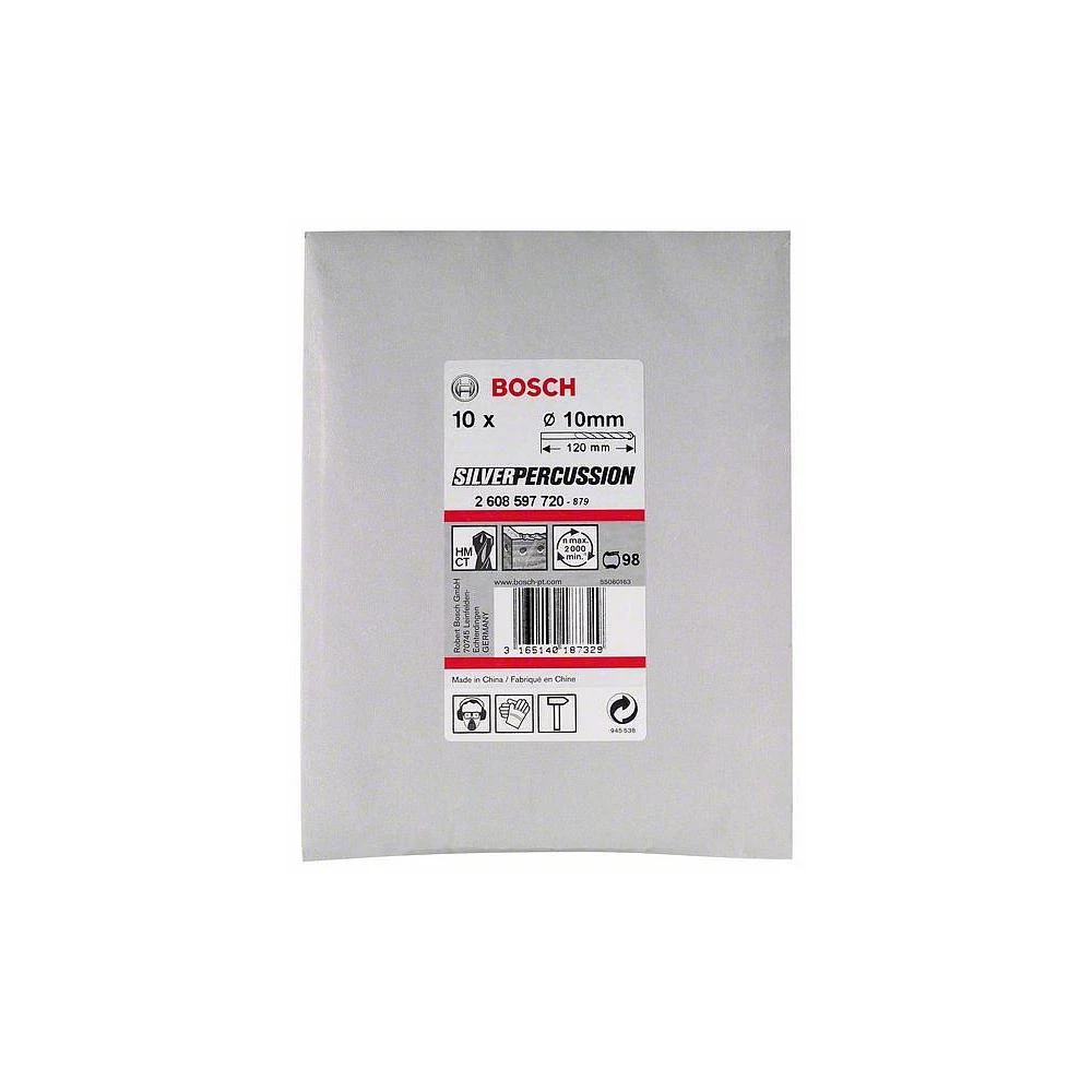 Spiralno svrdlo za beton od tvrdog metala 7 mm Bosch CYL-3 2608597718 ukupna dužina 100 mm cilindrična drška 10 kom. slika