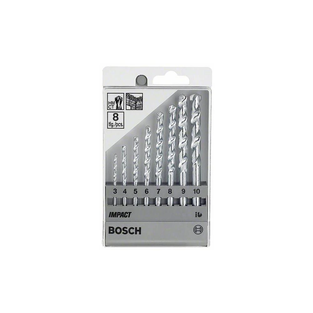 Spiralno svrdlo za kamen od tvrdog metala 8-dijelni komplet Bosch 2607018366 cilindrična drška slika