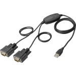 USB 1.1, serijski priključni kabel [1x USB 2.0 utikač A - 2x D-SUB utikač 9pol.] Digitus 1.20 m, crna