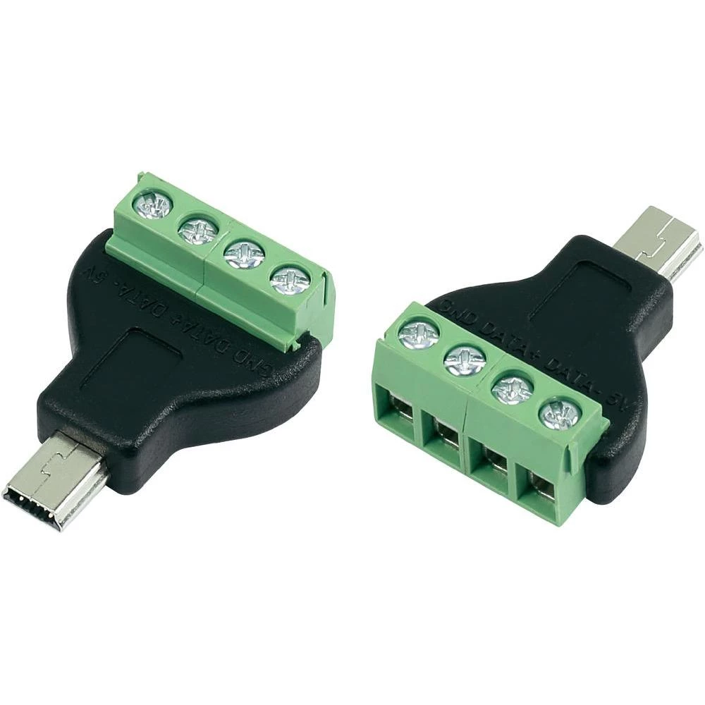 USB konektor s vijčanim priključkom MN-USB4M Conrad, ravni utikač, mini USB utik slika