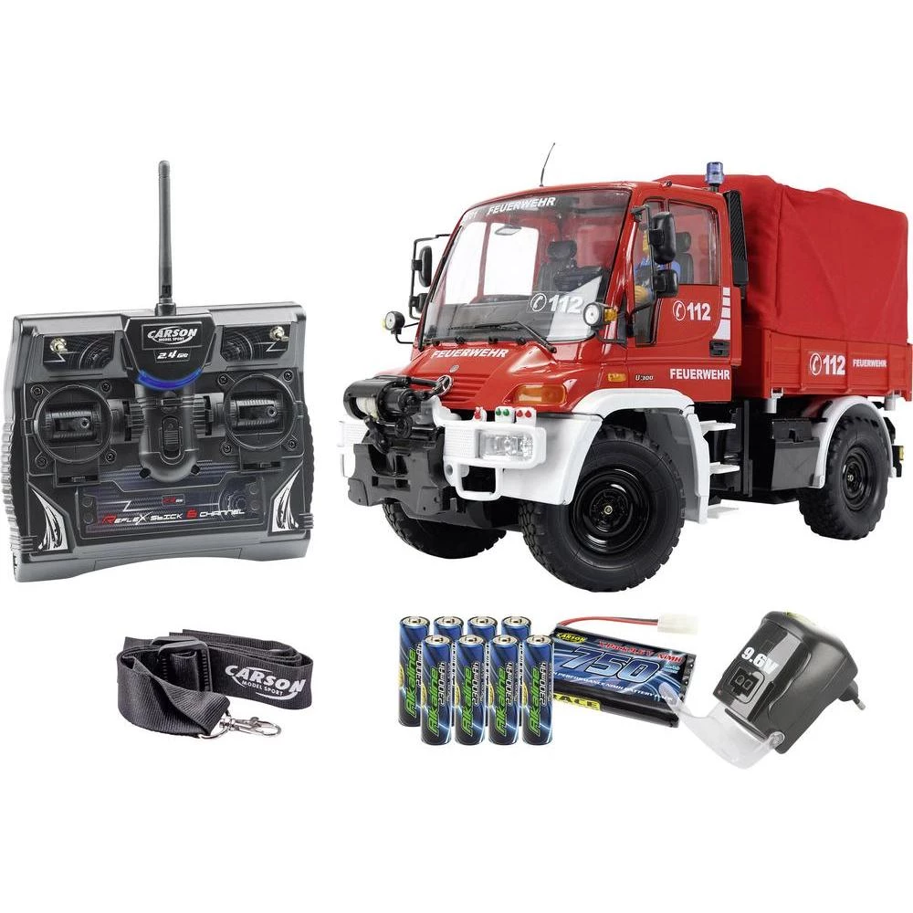 Vatrogasno vozilo Unimog Mercedes Benz U300 Carson (500707109) funkcionirajući model na daljinsko upravljanje slika