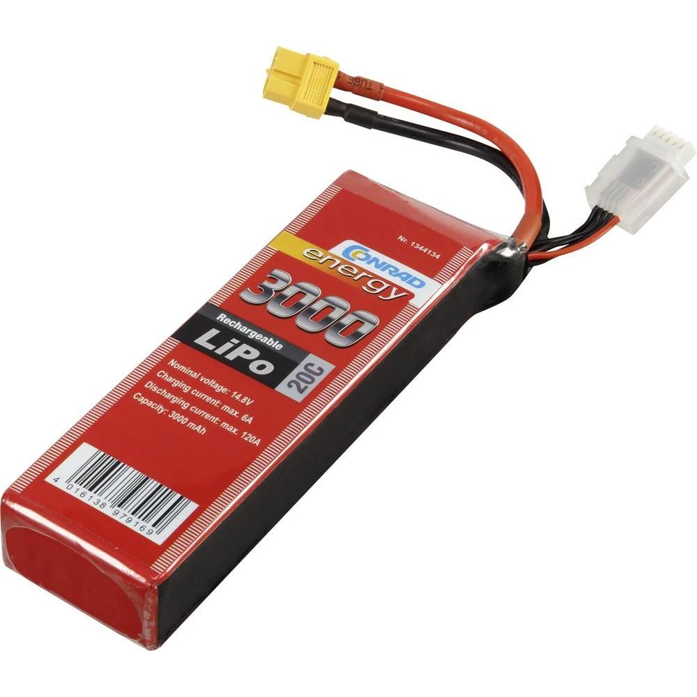 Modellbau-akumulatorski paket (LiPo) 14.8 V 3000 mAh 20 C Conrad energy Stick XT60 slika