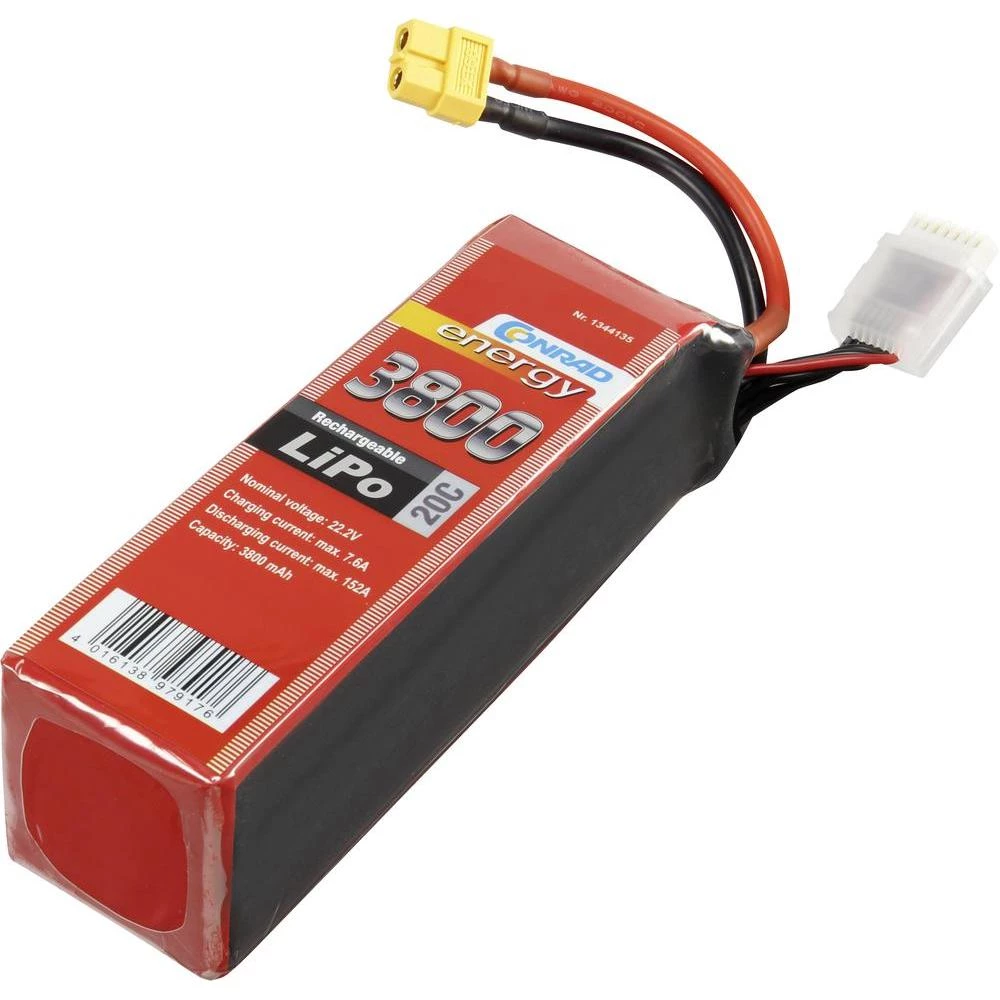 Modellbau-akumulatorski paket (LiPo) 22.2 V 3800 mAh 20 C Conrad energy Stick XT60 slika