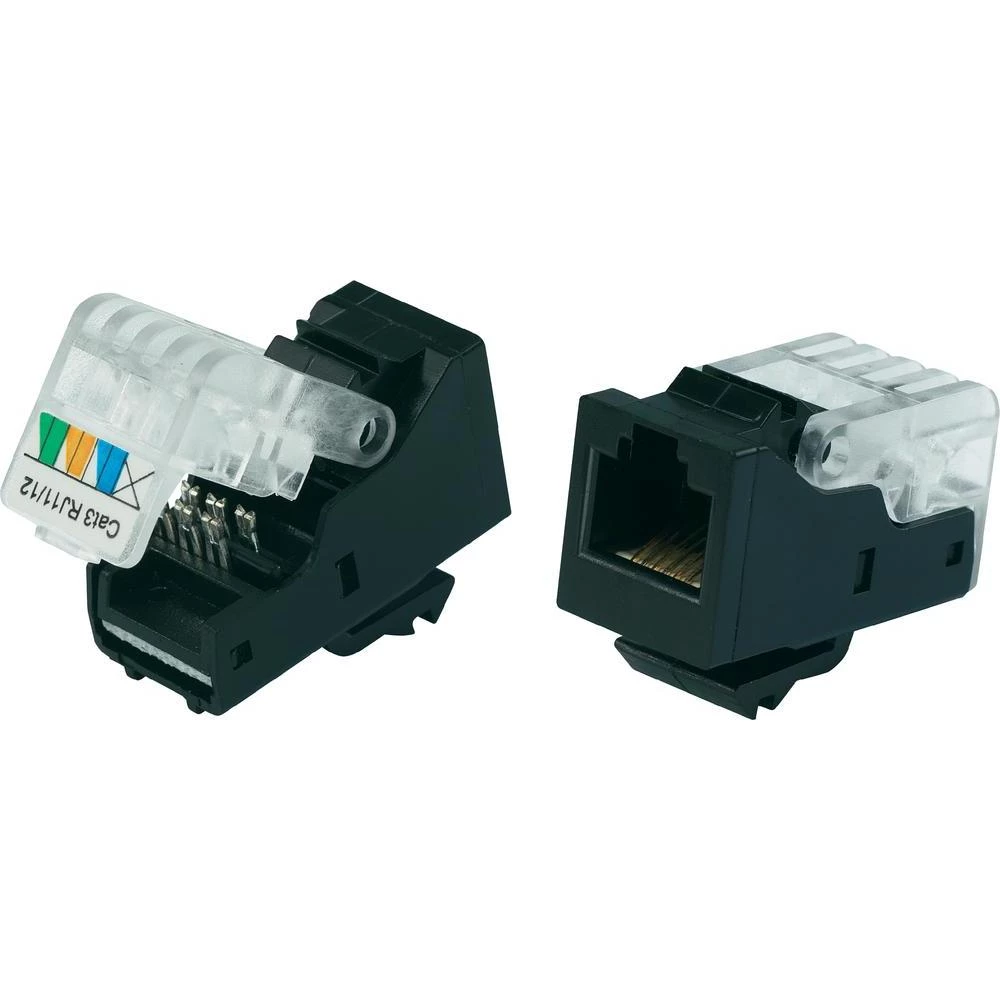 Modularna utičnica 93014c936 Conrad ravna utičnica polovi: 6P6C crna, 1 komad slika