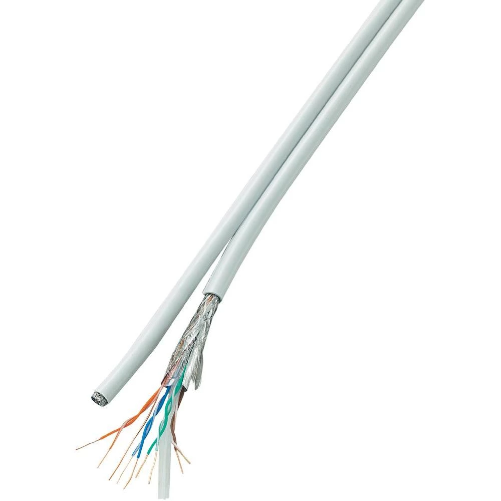 Mrežni kabel CAT 6 H21204C26 Conrad SF/UTP 8 x 2 x 0.196 mm, bijela, 25 m slika