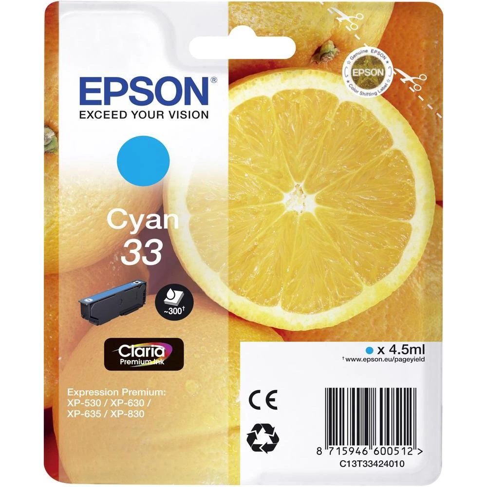 Originalna patrona za pisače Epson T3342, 33 cijan slika