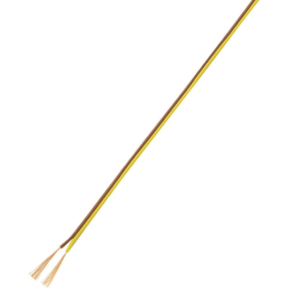 Prepleteni vod 93014c445 Conrad 2 x 0.14 mm, smeđa, žuta 50 m slika