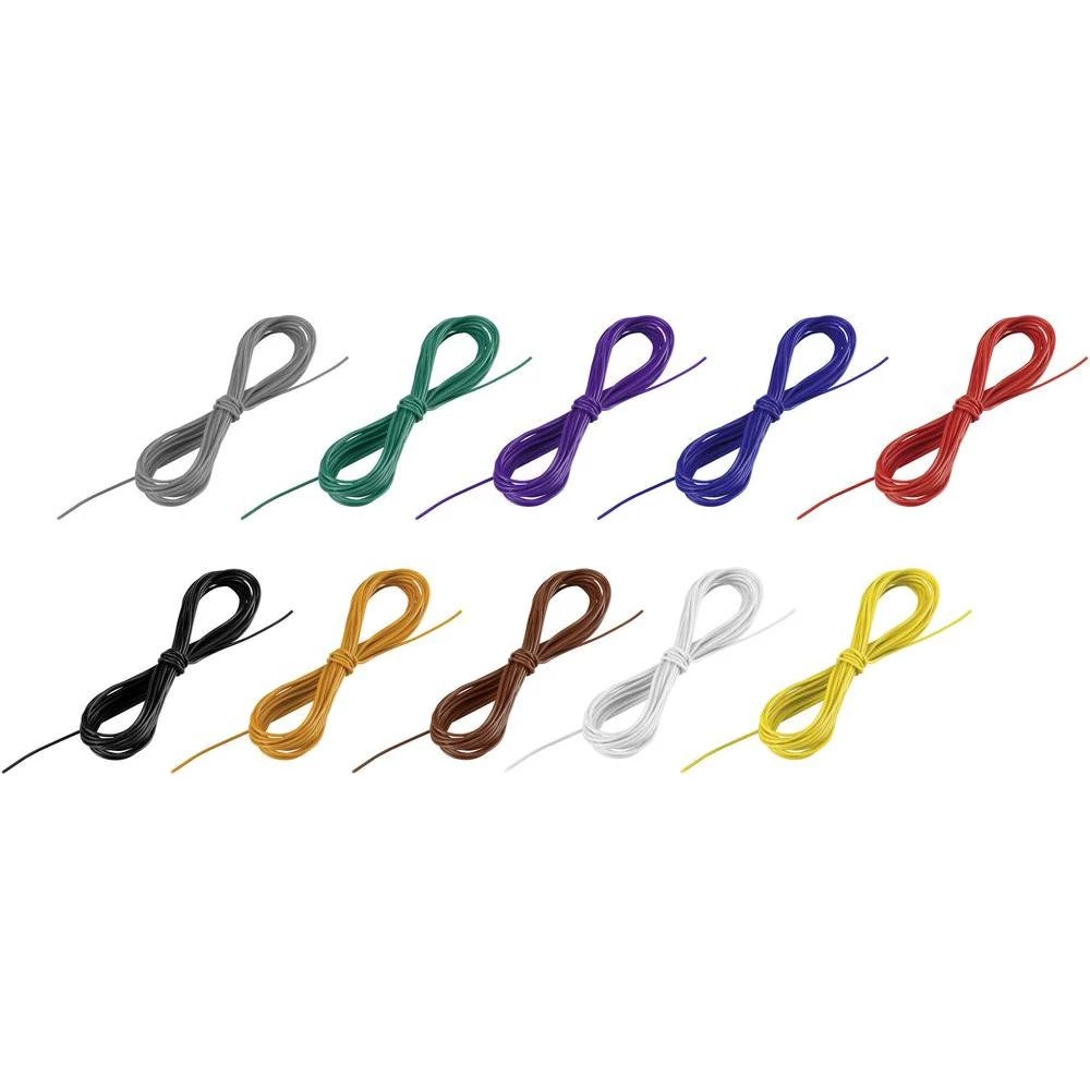 Prepleteni vod LiFY 93015c174 Conrad 1 x 0.08 mm crna, bijela, plava, smeđa, crvena, žuta, zelena, siva, narančasta, lila, 1 set slika