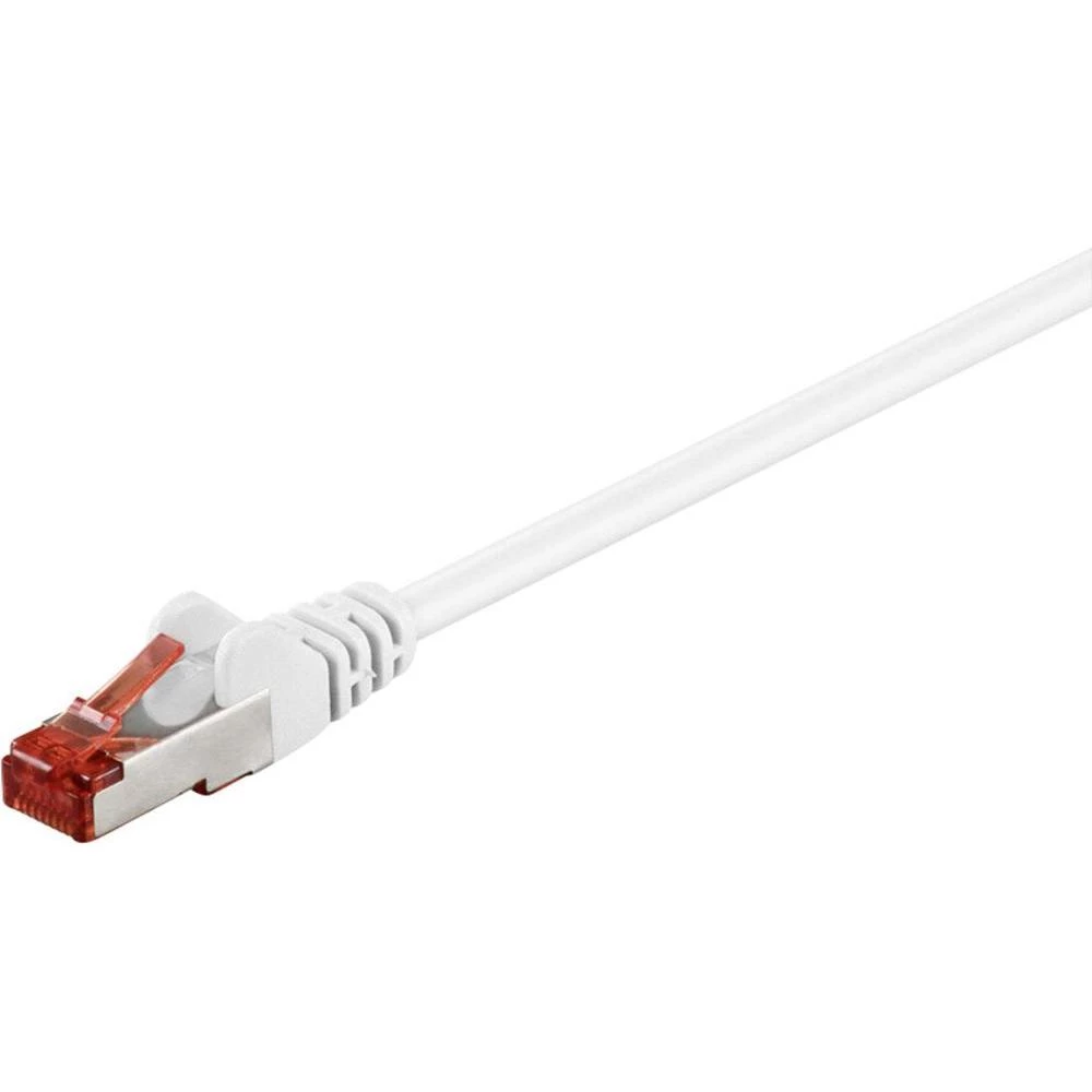 RJ45 mrežni priključni kabel CAT 6 S/FTP [1x RJ45-utikač - 1x RJ45-utikač] 0.15 m bijeli, pozlaćeni kontakti, Goobay slika