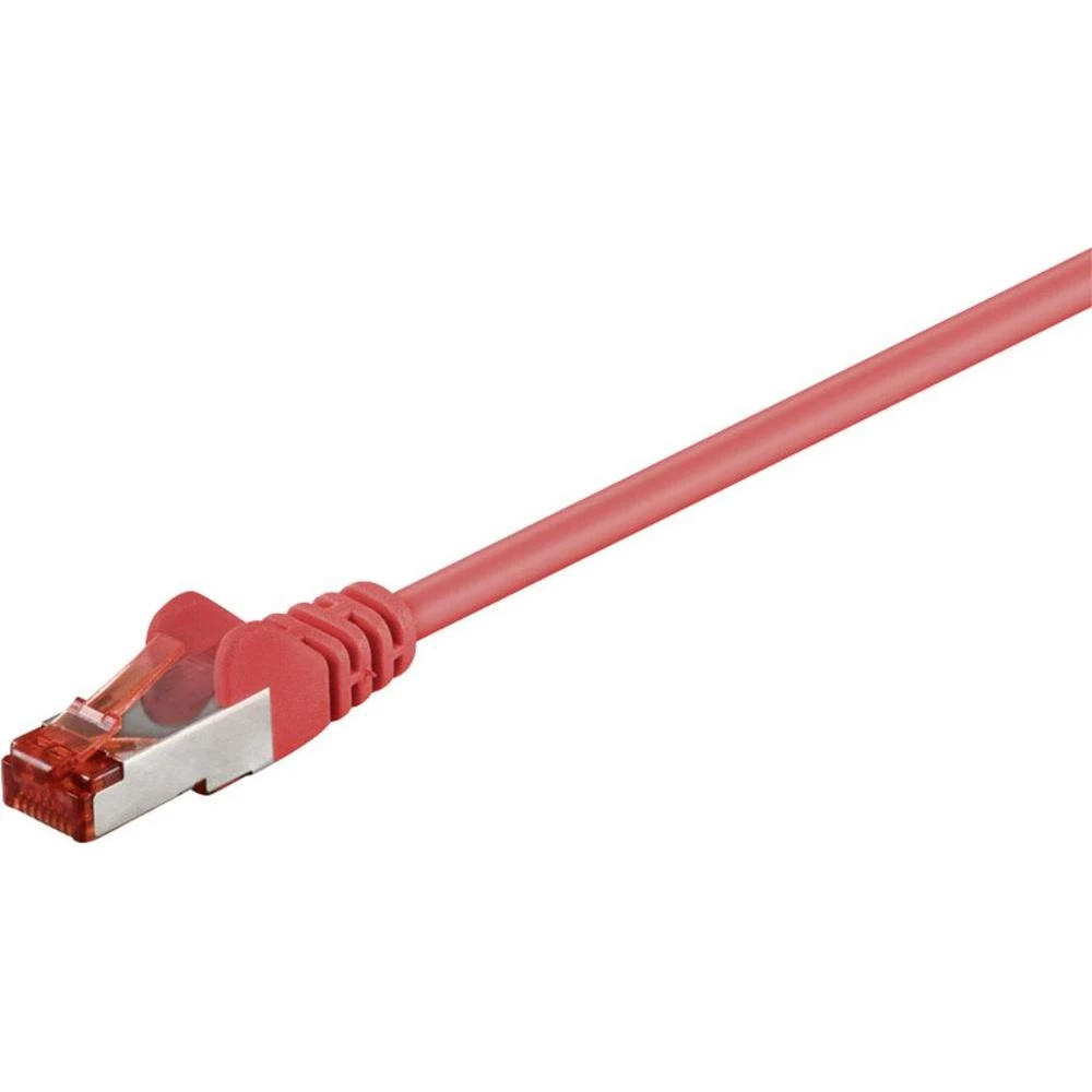 RJ45 mrežni priključni kabel CAT 6 S/FTP [1x RJ45-utikač - 1x RJ45-utikač] 0.15 m crveni, pozlaćeni kontakti, Goobay slika