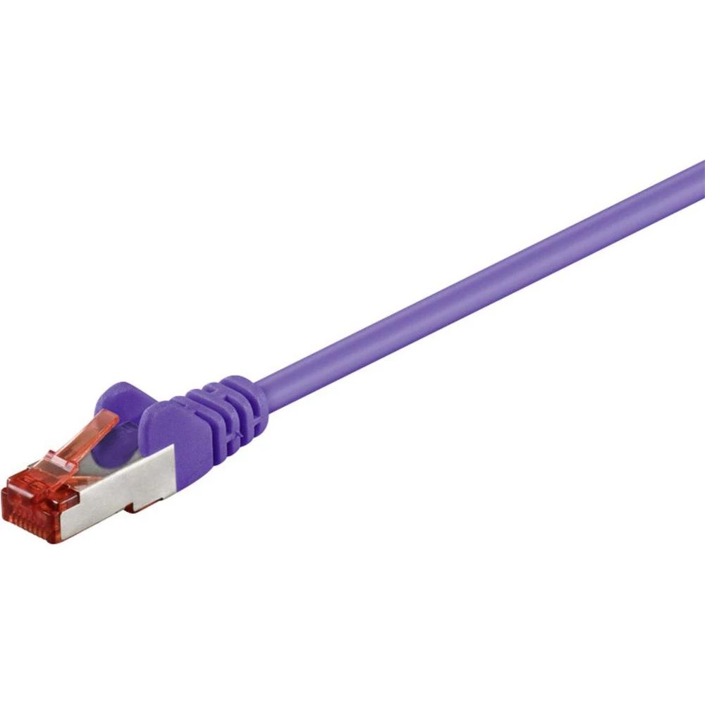 RJ45 mrežni priključni kabel CAT 6 S/FTP [1x RJ45-utikač - 1x RJ45-utikač] 0.15 m ljubičasti, pozlaćeni kontakti, Goobay slika