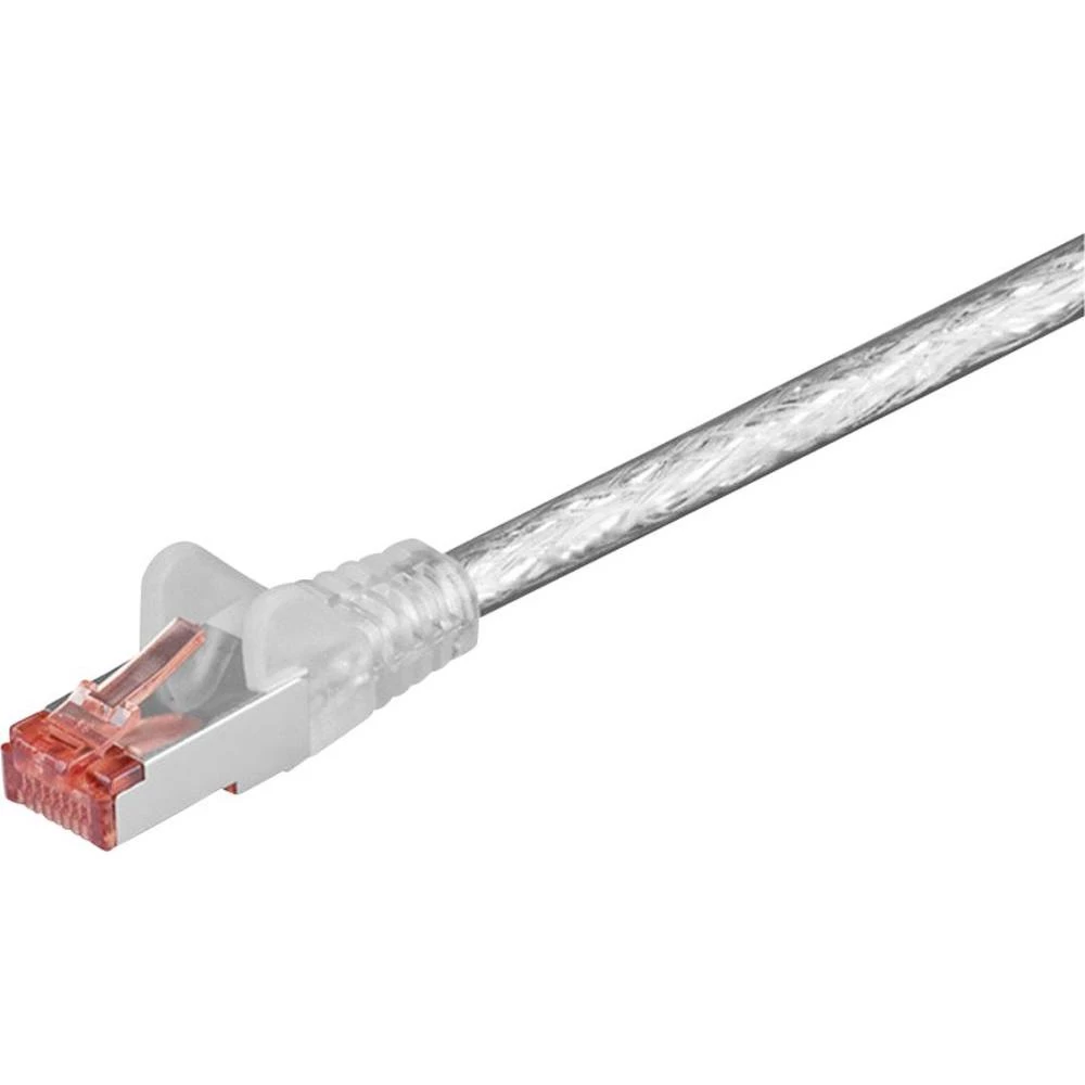 RJ45 mrežni priključni kabel CAT 6 S/FTP [1x RJ45-utikač - 1x RJ45-utikač] 0.15 m proziran, pozlaćeni kontakti, Goobay slika