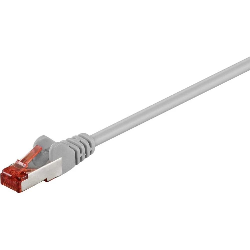 RJ45 mrežni priključni kabel CAT 6 S/FTP [1x RJ45-utikač - 1x RJ45-utikač] 0.15 m sivi, pozlaćeni kontakti, Goobay slika