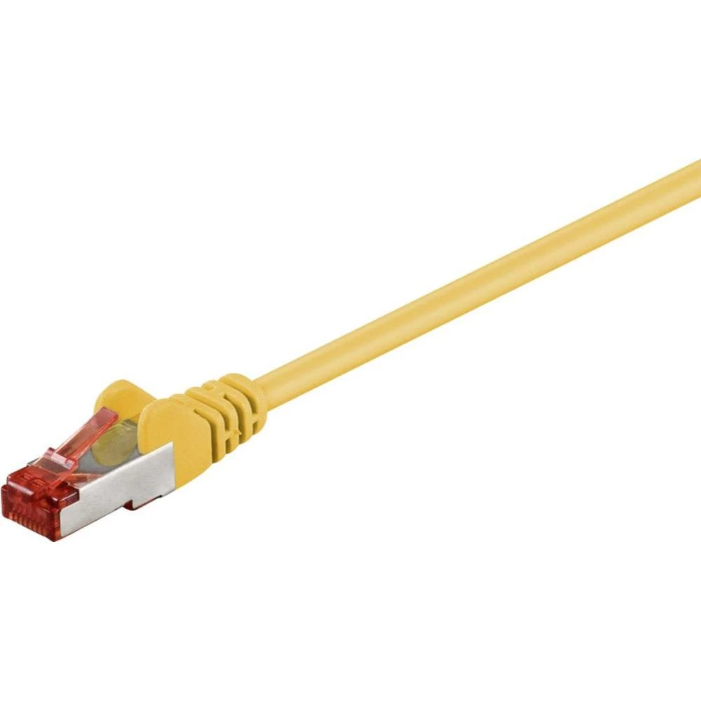 RJ45 mrežni priključni kabel CAT 6 S/FTP [1x RJ45-utikač - 1x RJ45-utikač] 0.15 m žuti, pozlaćeni kontakti, Goobay slika