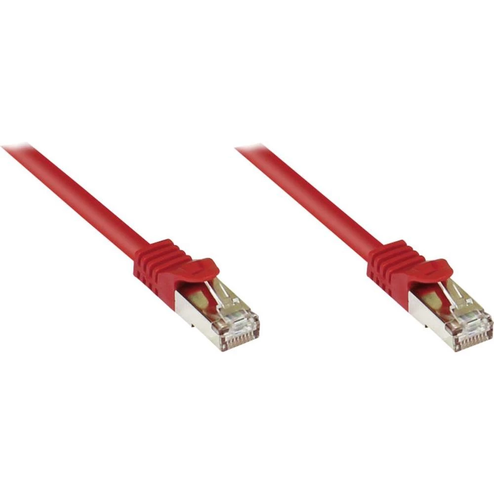RJ45 mrežni priključni kabel CAT 7 S/FTP [1x RJ45-utikač - 1x RJ45-utikač] 25 m crveni, vatrostalan, sa izvedbom zaštite Good Connections slika