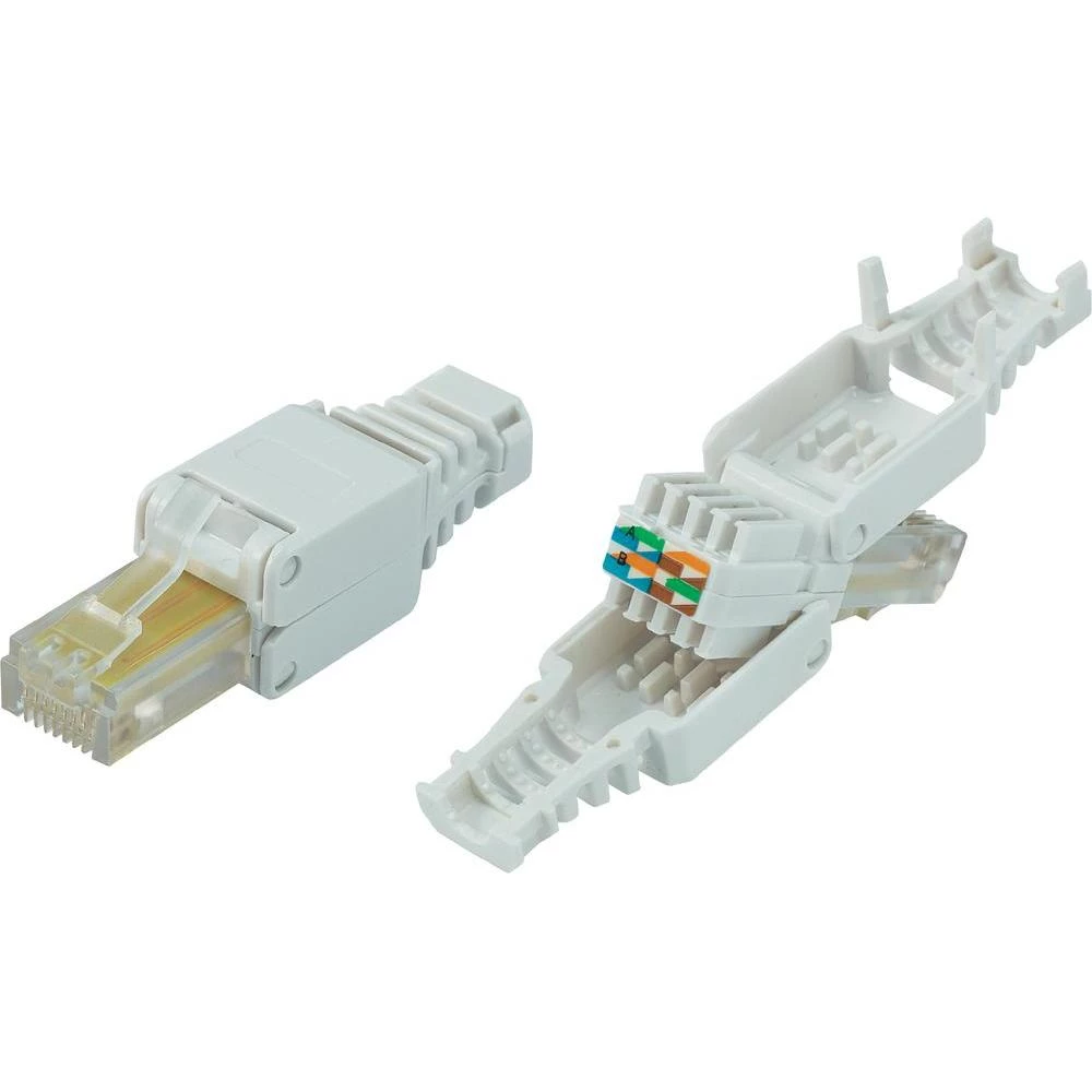 RJ45 utikač 93014c935 Conrad ravni utikač polovi: 8P8C prirodna boja, 1 komad slika