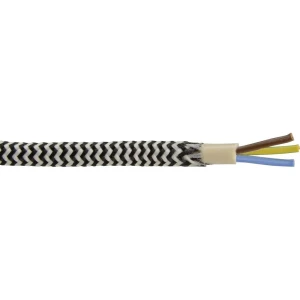 Priključni kabel 3 G 0.75 mm crne, bijele boje, roba na metre slika