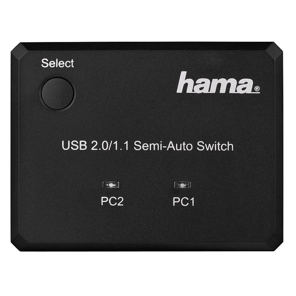 2-portni USB 2.0 switch uređaj Hama sivi slika
