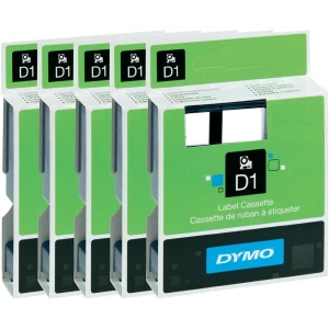 Traka za označavanje D1 DYMO boja trake: bijela boja natpisa: crna 12 mm 7 m, komplet od 5 komada slika