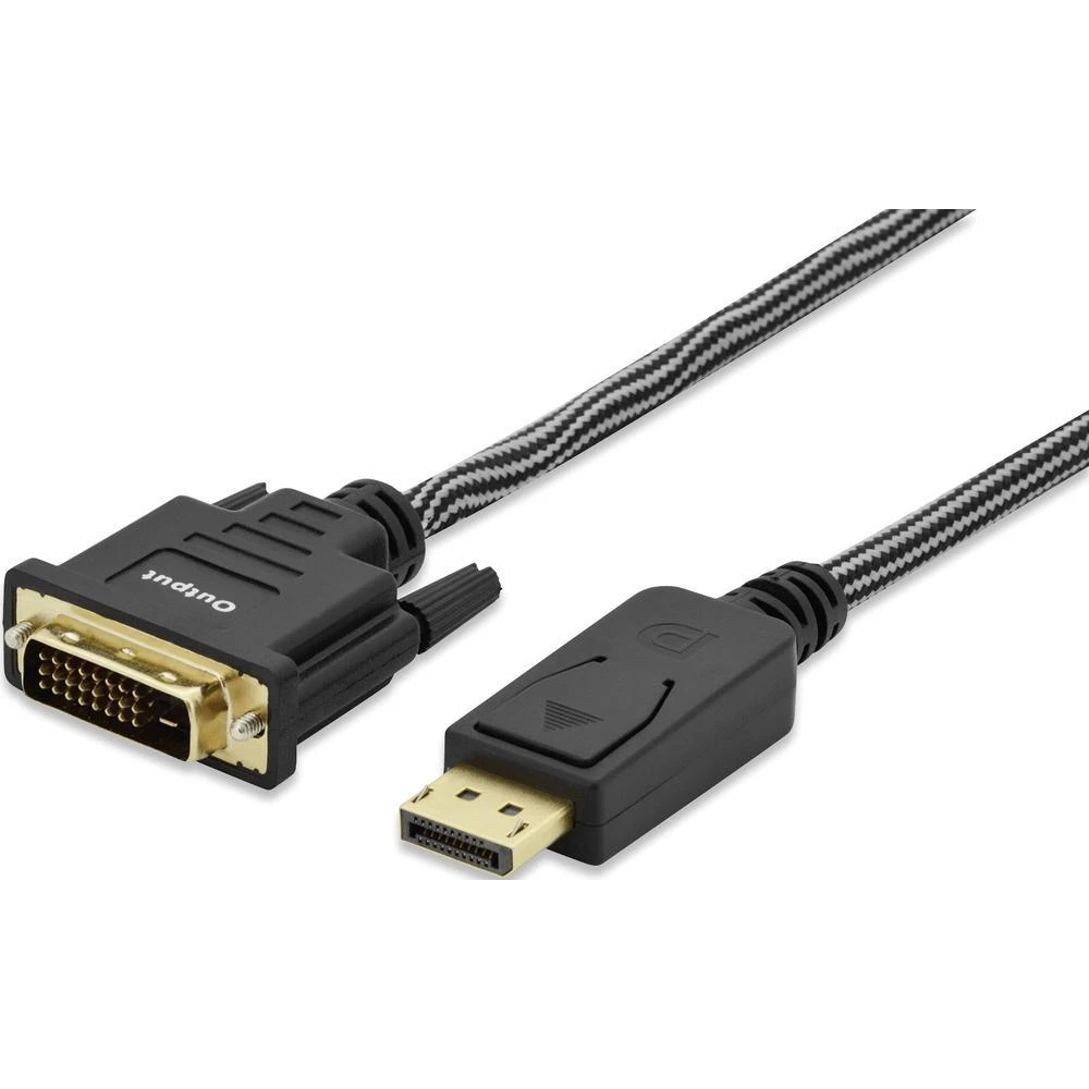 DisplayPort / DVI priključni kabel [1x DisplayPort utikač 1x DVI utikač 24+1-polni.] ednet 3 m crna slika