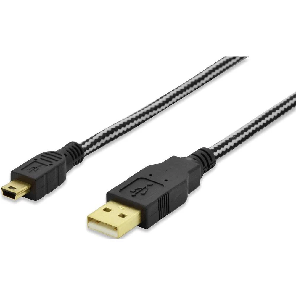 USB 2.0 priključni kabel [1x USB 2.0 utikač A - 1x USB 2.0 utikač Mini-B] ednet 3 m crna pozlaćeni utični kontakti, UL certifici slika