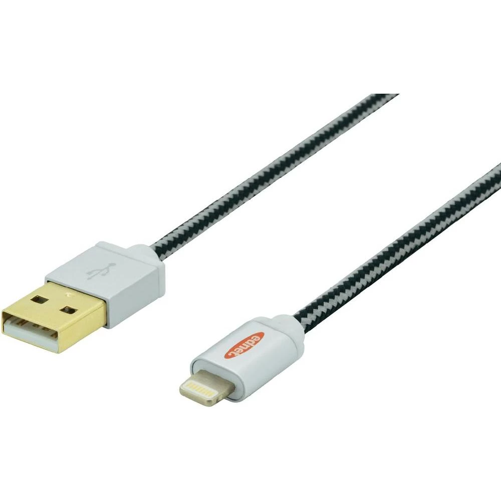 iPad/iPhone/iPod punjački kabel/podatkovni kabel [1x USB 2.0 utikač A - 1x Apple Dock utikač Lightning] ednet 1 m crna slika
