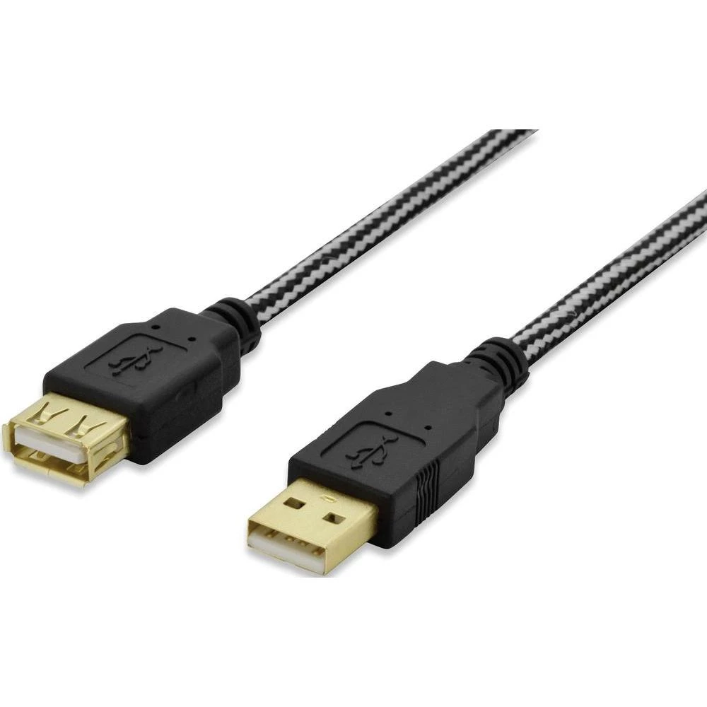 USB 2.0 produžni kabel [1x USB 2.0 utikač A - 1x USB 2.0 ženski utikač A] ednet 1.80 m crna pozlaćeni utični kontakti, UL certif slika