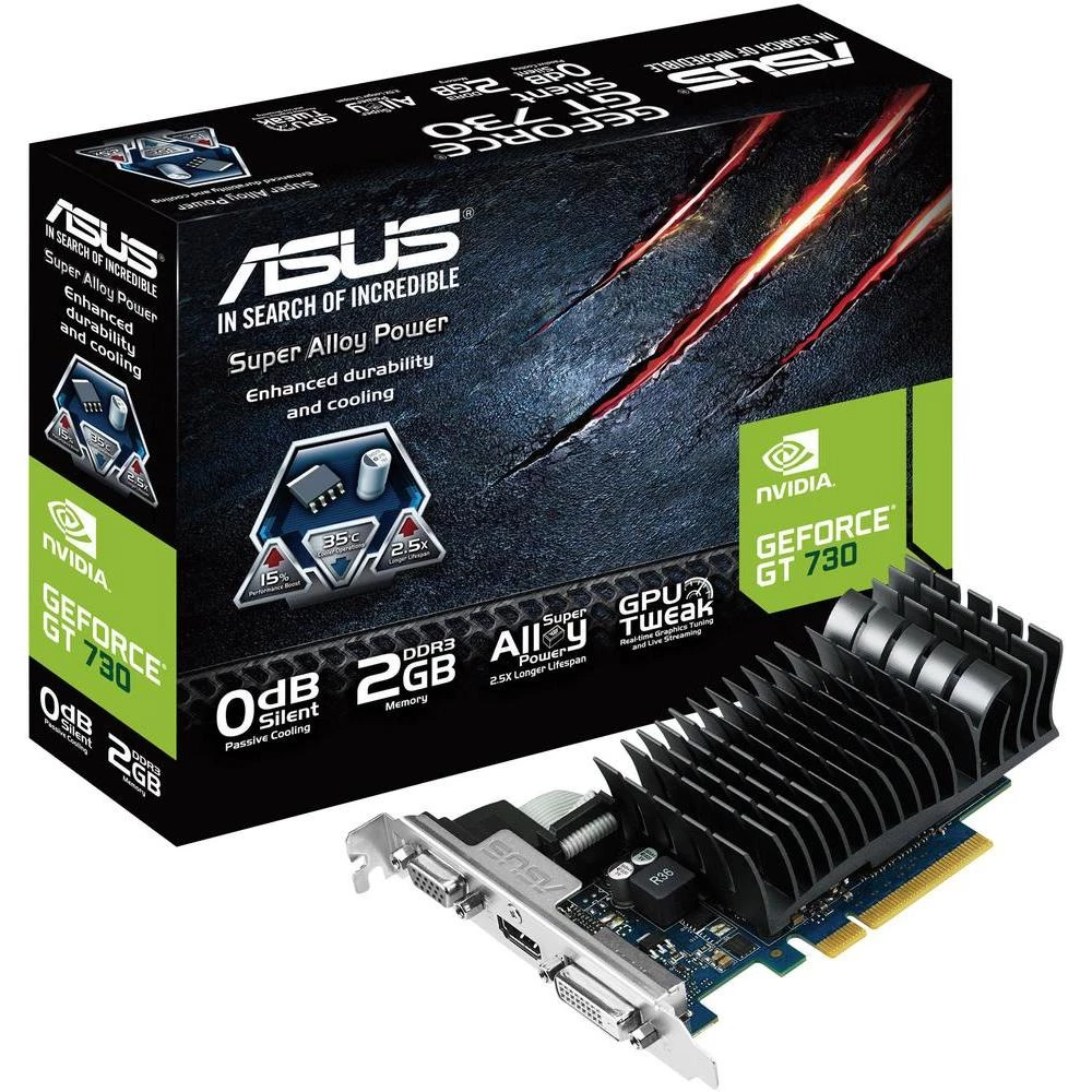 Grafička kartica Asus Nvidia GeForce GT730 2 GB GDDR3-RAM PCIe x8 DVI, HDMI™, VGA slika