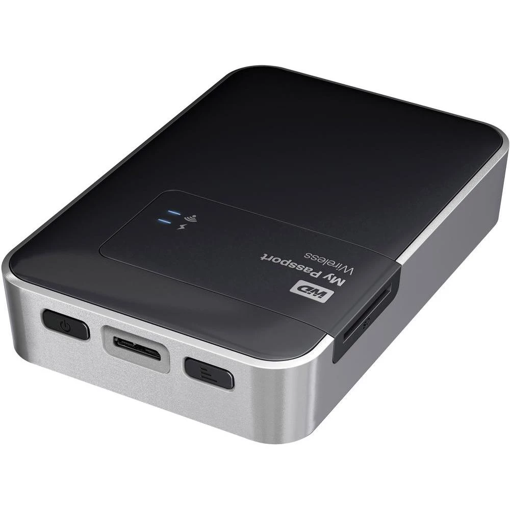 WLAN tvrdi disk 2 TB WDBDAF0020BBK-EESN Western Digital My Passport Wireless crna WLAN sposobnost, Cloud sposobnost, DLNA sposob slika