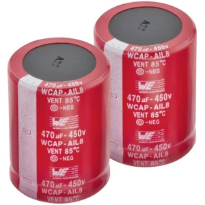 Elektrolitski kondenzator SnapIn 10 mm 56 µF 450 V 20 % (promjer x V) 22 mm x 31 mm Würth Elektronik WCAP-AIG5 86102148300 slika