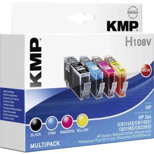 Tinta H108V 1712,8005 KMP zamjenjuje HP 364 kompatibilna kombinirani paket crna, cijan, purpurnocrvena, žuta slika