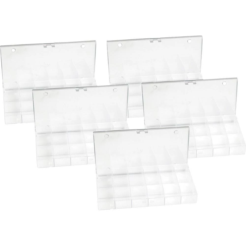 5 x 18-dijelna sortirna kutija, fiksni pretinci, pretinci (broj): 18 vanjske mjere 194 x 31 x 101 mm slika