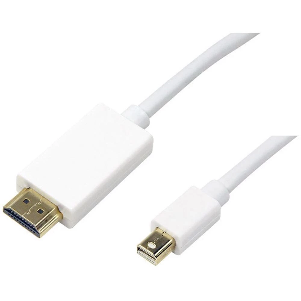 DisplayPort / HDMI priključni kabel [1x Mini-DisplayPort utikač => 1x HDMI utikač] LogiLink 2 m bijela slika
