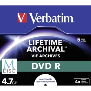 M-DISC DVD Rohling 4.7 GB 43821 Verbatim Jewelcase RW 5 kom. slika