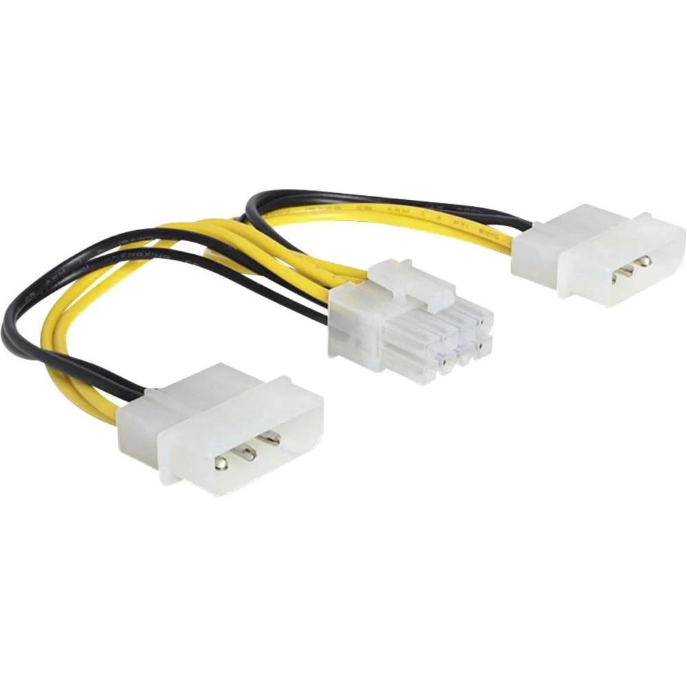 Delock kabal Električno napajanje 8 Pin EPS > 2 x 4 Pin Molex slika