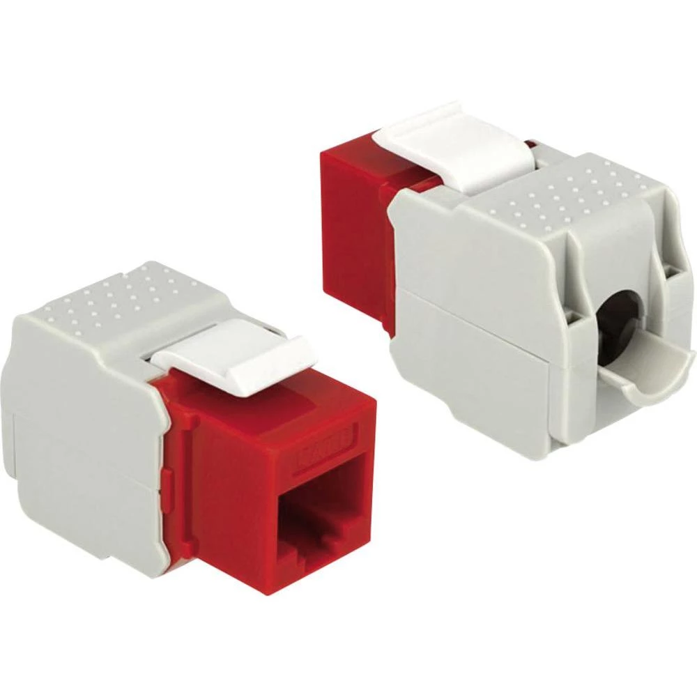 RJ45 ugradbeni model Keystone CAT 6 Delock crvena slika