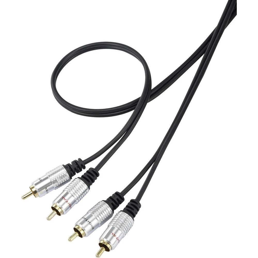 inč audio priključni kabel [2x činč utikač - 2x činč utikač] 5 m crna SuperSoft slika