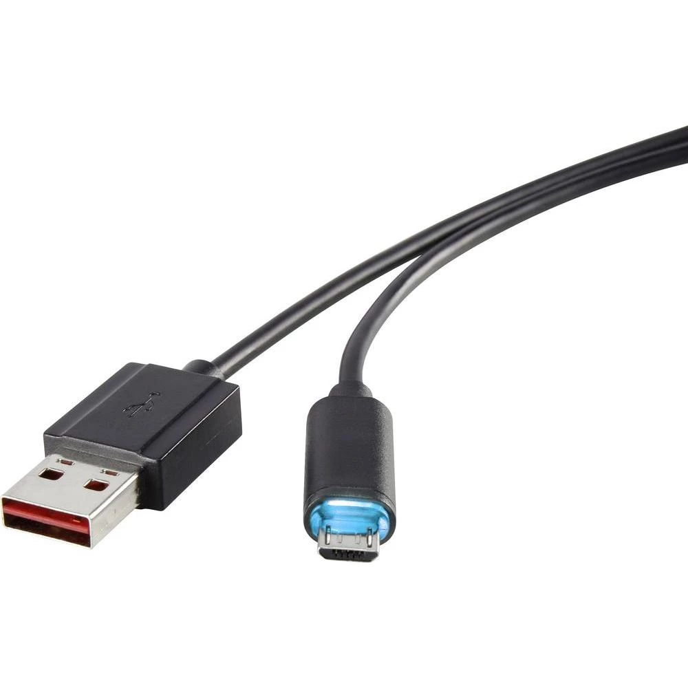 Renkforce Micro-USB 2.0 kabel za brzo punjenje sa LED 1 m slika