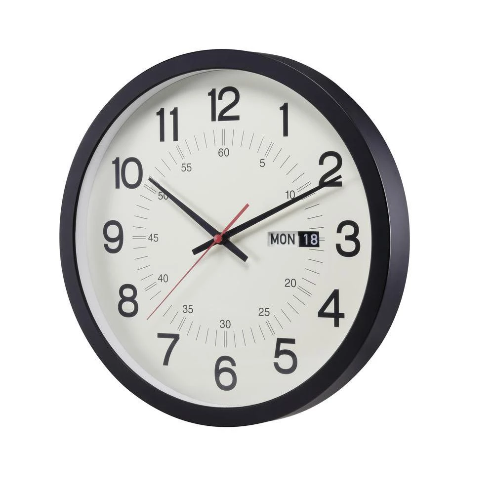 Kvarcni zidni sat renkforce J689P-CP 36 cm x 4,5 cm crne boje slika