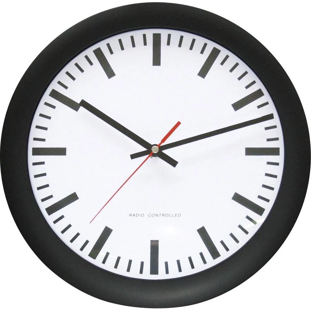 Radijski kontrolirani zidni sat EuroTime 52830-05 30 cm x 4.3 cm crne boje slika