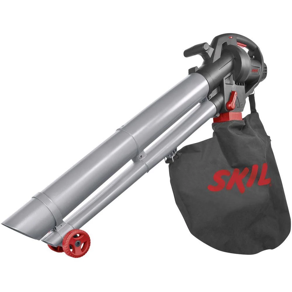 Električna puhalica lišća, usisavač lišća, sjeckalica lišča 0795 AA SKIL 240 V, na kotače, remen za nošenje slika