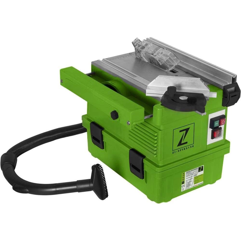 Stolna kružna pila ZI-SFTKS150 Zipper bez prašine, dimenzije (stol) D x Š: 405 x 282 mm / 352 mm, dubina reza (maks.) (45°/90°): 15/30 mm, snaga 1,1 kW slika