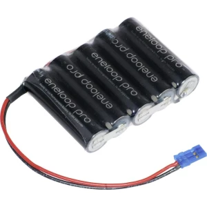 Paket baterija na punjenje 5 Mignon (AA) kabel, utikač NiMH Panasonic eneloop Pro red F1x5 Graupner 6 V 2450 mAh slika